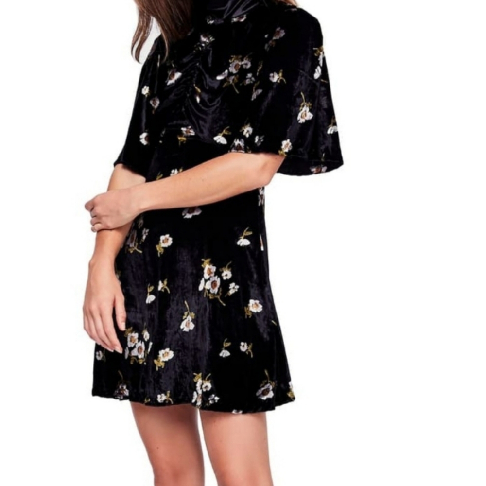 Free People Be My Baby Black Velvet Dress New with Tag - Picture 15 of 16